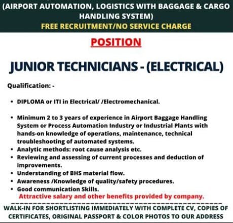 Jobs in Karachi airport Mechanical Technician 2025